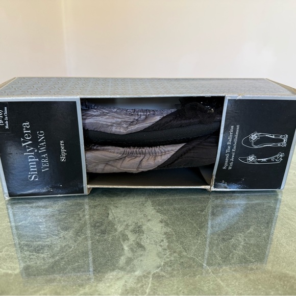 Simply Vera Vera Wang Slippers - Black and Gray - Picture 1 of 3